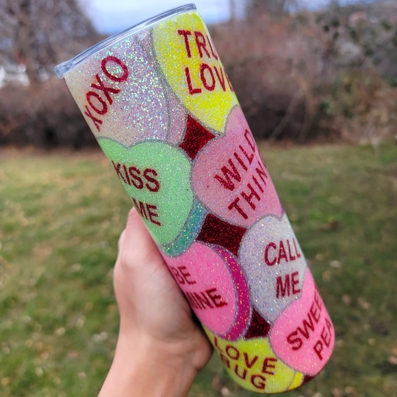 🆕️Custom, 20oz, Valentines Day, Candy Hearts, Stainless Steel Tumbler ♥️ - Picture 10 of 15